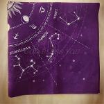 Velvet Astrology Tarot Cloth: 12 Constellations Design (Purple)