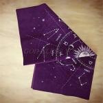 Velvet Astrology Tarot Cloth: 12 Constellations Design (Purple)