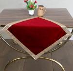 Red Velvet Tarot Altar Tablecloth with Golden Border