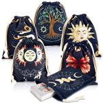 6-Piece Tarot Bag Kit Velvet Drawstring Deck Holder