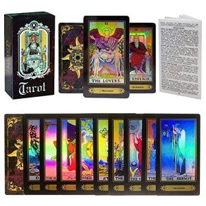 Holographic Tarot Deck with Guidebook for Beginners