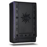 Black Leather Tarot Card Case with Sun Design