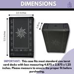 Black Leather Tarot Card Case with Sun Design