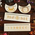 Wooden Tarot Card Stand Set with Moon Phase Design