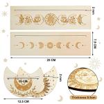 Wooden Tarot Card Stand Set with Moon Phase Design
