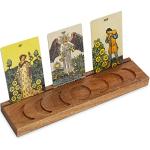Wooden Tarot Card Holder with Moon Phase Design