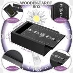 Wooden Tarot Card Case and Stand Holder Set
