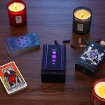 Moon Phase Leather Tarot Card Holder - Purple