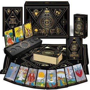 Elegant Gold Tarot Kit with Guide Book & Accessories