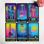 Colorful Neon Tarot Deck with Guidebook for Beginners