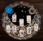 Golden Sun Moon Star Altar Cloth for Tarot