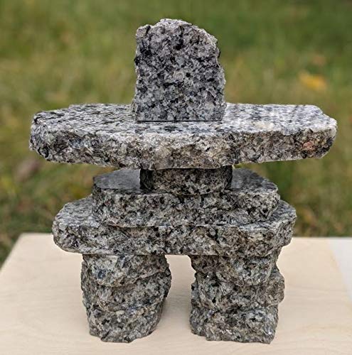7.5" Inukshuk Statue - White and Black