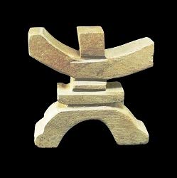 Hand Carved Inukshuk Statue - 3
