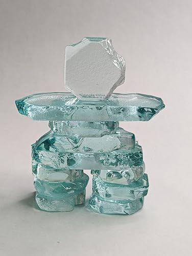 Handcrafted Glass Inukshuk Décor - 7.5" Height