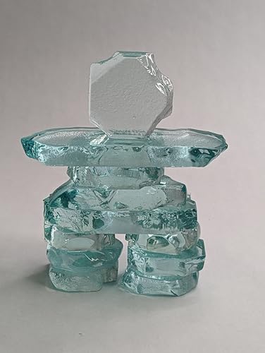 Clear Glass Inukshuk Statue - 4.5