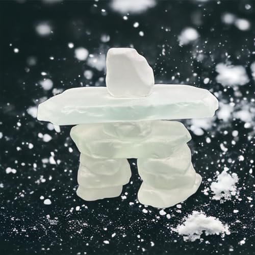 Frosted Glass Inukshuk Statue - 3.5