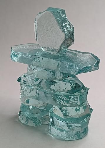 Handcrafted Glass Inukshuk Décor - 7.5" Height