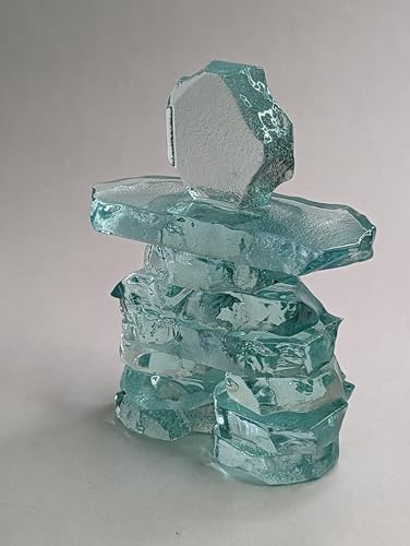Clear Glass Inukshuk Statue - 4.5