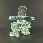 3.5" Clear Glass Inukshuk Statue