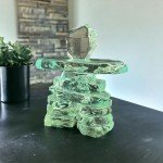 4.5" Clear Glass Inukshuk Statue