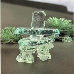 3.5" Clear Glass Inukshuk Statue