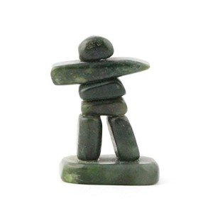 2-Inch Nephrite Jade Inukshuk Statue