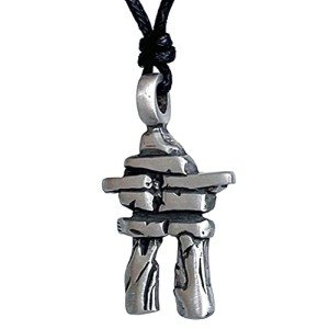 Inukshuk Pendant Necklace with Adjustable Cord