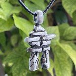 Inukshuk Pendant Necklace for Safe Travel Protection