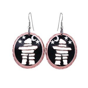 Inukshuk Inspired Copper Cutout Earrings