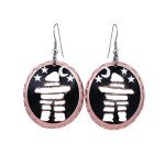 Inukshuk Inspired Copper Cutout Earrings
