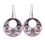 Inukshuk Silver Hoop Earrings with Cutout Design