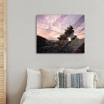 Acrylic Inukshuk Wall Art - Rocky Mountain Sunset