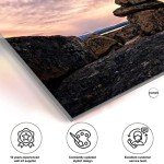 Acrylic Inukshuk Wall Art - Rocky Mountain Sunset