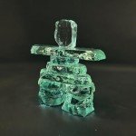 Handcrafted Glass Inukshuk Décor - 7.5" Height