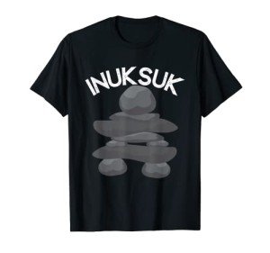 Inukshuk Stone Totem Sculpture and T-Shirt Combo