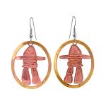 Unique Two-Tone Inukshuk Earrings in Gold/Copper