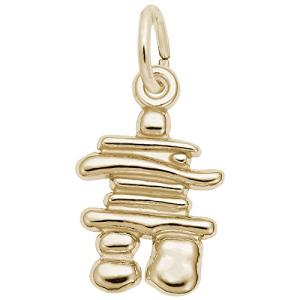 Gold Plated Inukshuk Statue Charm