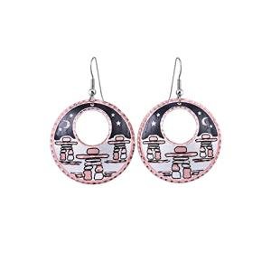 West Coast Canadian Inukshuk Hoop Earrings