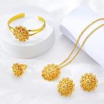 Ethiopian Gold Plated Inukshuk Statue Jewelry Set