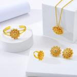 Ethiopian Gold Plated Inukshuk Statue Jewelry Set