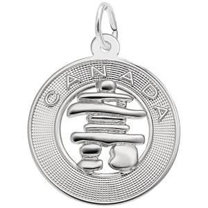 Sterling Silver Canada Inukshuk Charm for Jewelry