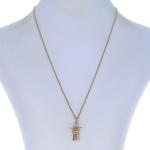 Yellow Gold Inukshuk Pendant Necklace 16" - 14k Arctic Stone Human