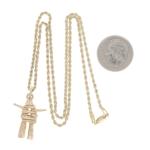 Yellow Gold Inukshuk Pendant Necklace 16" - 14k Arctic Stone Human