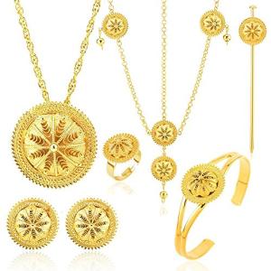 Gold Plated Inukshuk Statue Jewelry Set
