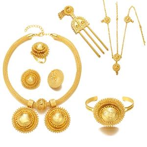 24K Gold Plated Ethiopian Jewelry Set for Women
