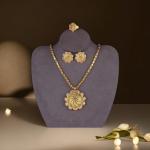 Gold Plated Ethiopian Jewelry Set with Inukshuk Design