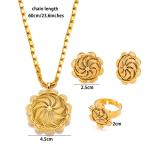 Gold Plated Ethiopian Jewelry Set with Inukshuk Design