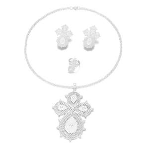 Ethiopian Women Cross Jewelry Set in Silver/Gold
