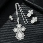 Ethiopian Women Cross Jewelry Set in Silver/Gold