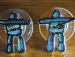 Abalone Inukshuk Earrings - Silver-Tone Studs